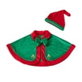 thumbnail image 1 of FYDUU Toddler Baby Girls Christmas Outfit Christmas Velvet Shawl Coat Hat Set Child Xmas Cape Party Dress With Hats Winter Baby Elegant Holiday Outfits Fashion Versatile, 1 of 4