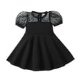 thumbnail image 1 of FYDUU Toddler Baby Girls Puff Sleeve Dress Baby Girls Black Dress Short Sleeves Princess Party Casual Dresses A-Line Summer Sundress 9-12 Months, 1 of 5
