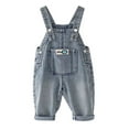 thumbnail image 1 of FYDUU Toddler Boy Girl Denim Overalls Kids Sleevless Jumpsuits Bib Overalls Adjustable Straps Denim Pants Soft Stretchy Jeans Jumpsuit 6-12 Months, 1 of 6