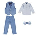 thumbnail image 1 of FYDUU Toddler Boy's Suit Sets 4 Pieces Formal Vest Suit Short Sleeve Dress Shirt Vest Bowtie Pants Set Kids Wedding Party Outfits Comfy Versatile 5-6 Years, 1 of 8
