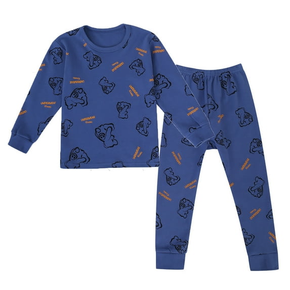 FYDUU Toddler Boys Girls 2 Piece Pajamas Sleepwear Sets Long Sleeve Top And Pants Soft Snug Fit 2 Piece Pajama Sleepwear Set Fashion Cute Home Wear For 8-9 Years