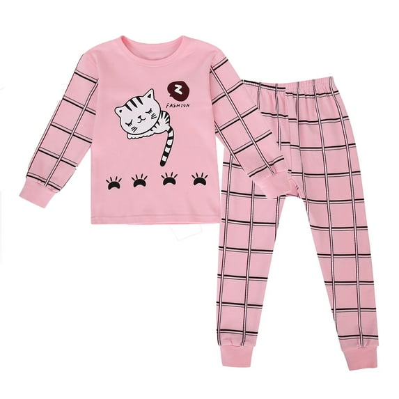 FYDUU Toddler Boys Girls 2 Piece Pajamas Sleepwear Sets Long Sleeve Top And Pants Soft Snug Fit 2 Piece Pajama Sleepwear Set Holiday Pajama Sets For 4-5 Years