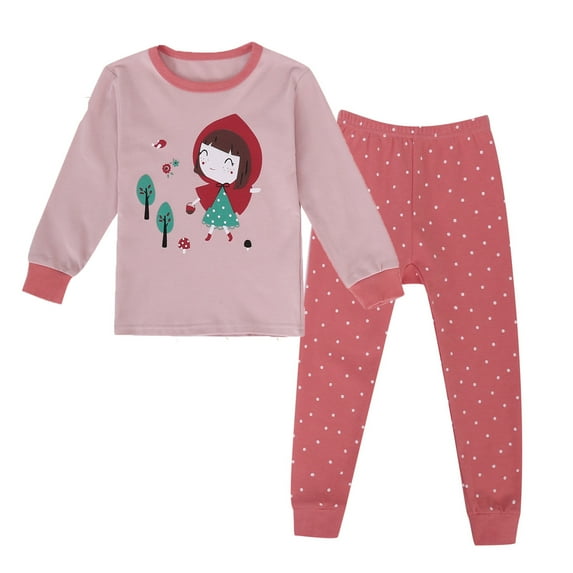 FYDUU Toddler Boys Girls Pajamas Sets Soft Sleepwear Long Sleeve Top With Pants Long Set 2 Piece Pajama Set Loungewear Outfits Kids Summer Sleepwear Set For 3-4 Years