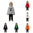 thumbnail image 1 of FYDUU Toddler Boys Halloween Ghost Cloak Cape Hooded Tops with Black Pants 2 Piece Outfit Set Kids Holiday Casual Clothes, 1 of 9