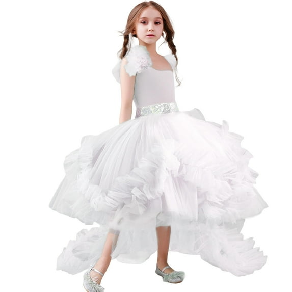 FYDUU Toddler Flower Girl Dress Girls Princess Pageant Dreses Party Prom Puffy Gowns Elegant Formal Dresses Dresses Casual Sundress Stylish Elegant 130