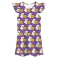 thumbnail image 1 of FYDUU Toddler Girl Halloween Dress Girls Nightgowns Flutter Sleeve Cartoon Print Casual Nightgown Soft Nightdress Holiday Party Pajamas Dress 3-4 Years, 1 of 5