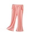 thumbnail image 1 of FYDUU Toddler Girls Bell Bottoms Girls Flared Pants Soft Breathable Comfortable Stretchy Elastic Waist Lightweight Flare Leggings 3-4 Years, 1 of 5