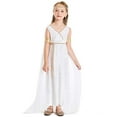 thumbnail image 1 of FYDUU Toddler Girls Halloween Outfits Greek Mythology Statue Of Girl White Toga Dress Gown School Performance Clothes Temperament Suit M, 1 of 9