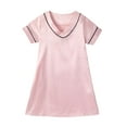 thumbnail image 1 of FYDUU Toddler Girls Nightgowns Short Sleeve Silk Sleepwear Lightweight Nightdress Soft Princess Pajamas Dresses Holiday Casual Dresses, 1 of 7