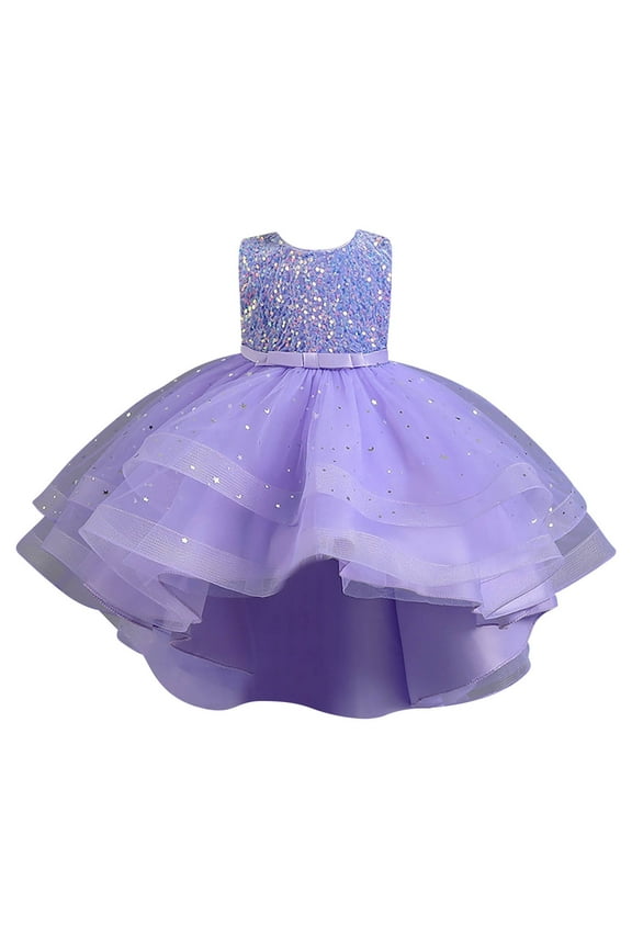 Toddler Girls Sequin Dress Elegant Flower Girl Dress Princess Pageant Party Formal Gown Kids Birthday Wedding Christmas Party Dresses Fall Floral Dress 12-13 Years