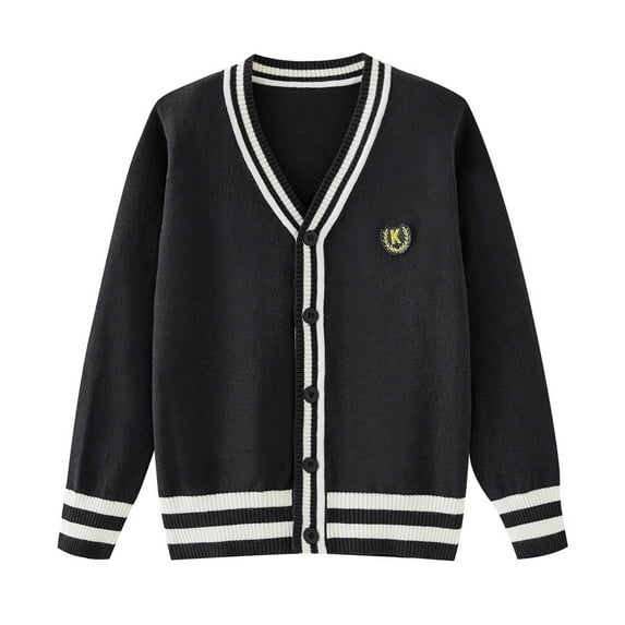 FYDUU Toddler Girls Sweaters Soft Knit V Neck Open Front Cardigan Kids School Uniform Sweater Long Sleeve Sweater Coat Casual Versatile Outfit Stylish Elegant 7-8 Years