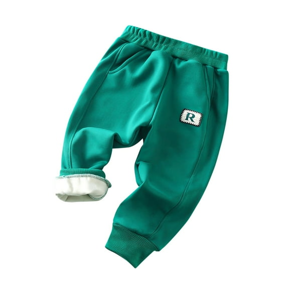 FYDUU Toddler Kids Baby Boys Pants Casual Athletic Jogger Pants Lined Sweatpants Winter Thick Warm Long Trousers Versatile Pant 3-4 Years