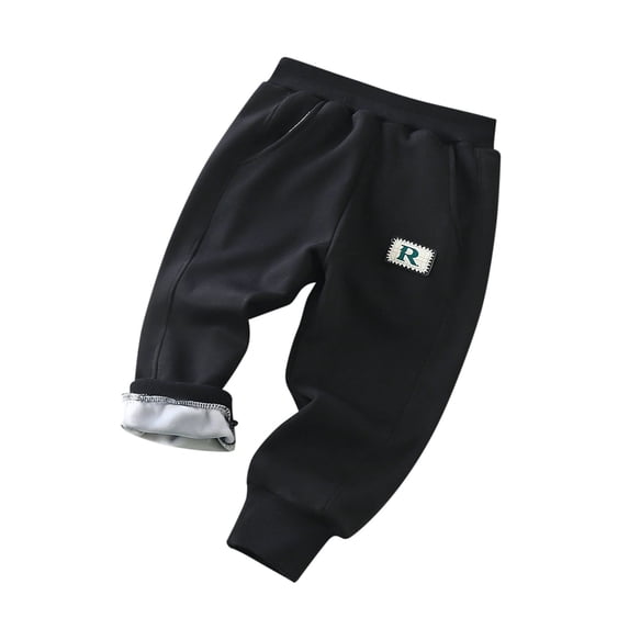 FYDUU Toddler Kids Baby Boys Pants Casual Athletic Jogger Pants Lined Sweatpants Winter Thick Warm Long Trousers Versatile Pant 3-4 Years