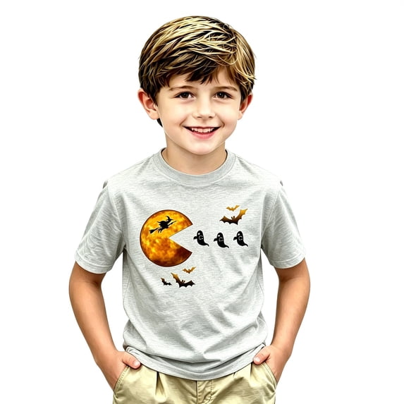 FYDUU Toddler Kids Halloween T-Shirt for Boys Graphic Tees Cartoon Print Short Sleeve T Shirts Casual Tops Festival Holiday Party Wear