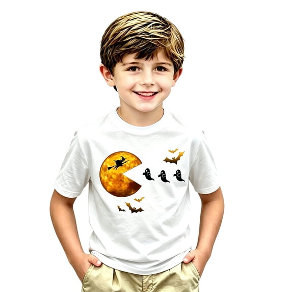 FYDUU Toddler Kids Halloween T-Shirt for Boys Graphic Tees Cartoon Print Short Sleeve T Shirts Casual Tops Festival Holiday Party Wear