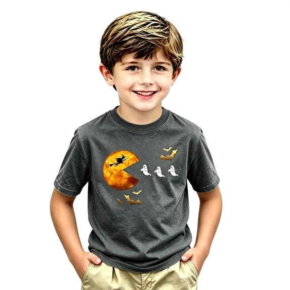 FYDUU Toddler Kids Halloween T-Shirt for Boys Graphic Tees Cartoon Print Short Sleeve T Shirts Casual Tops Festival Holiday Party Wear
