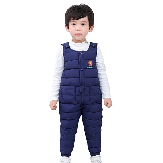 FYDUU Toddler Snow Pants Baby Winter Clothes Boy Girl Snowsuit Ski Overalls Lining Romper Jumpsuit Warm Down Puffer Overall Suspender Trousers 4-5 Years
