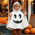 thumbnail image 1 of FYDUU Toddler White Ghost Halloween Ghost Poncho Cape Hooded Tops for Boys Girls Cute Face Print Party Dress-Up Outfit Child School Wear, 1 of 6
