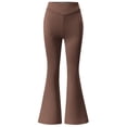 thumbnail image 1 of FYDUU Tween Girls Bell Bottom Pants Girls Dressy Flare Pants Elastic Waist Bootcut School Uniforms Slacks Comfortable Stretchy Trousers, Brown, 11-12 Years, 1 of 5