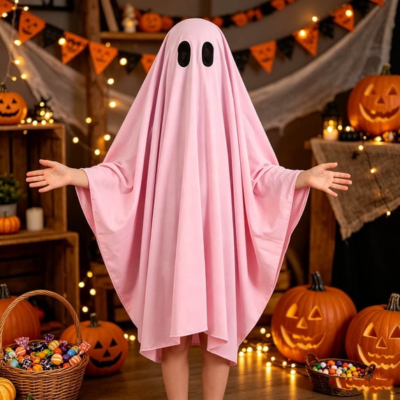 FYDUU Unisex Kids Ghost Boys Girls Halloween Fancy Dress Ghost Cape, Child Toddler Ghost Cute Halloween Party Wear