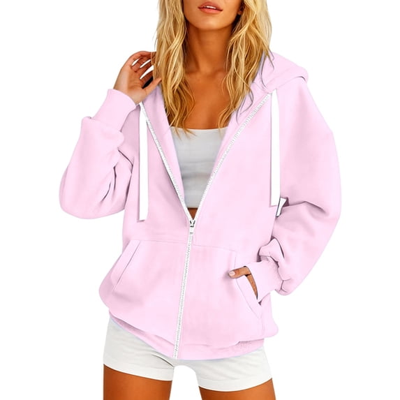 FYDUU Women Plus Size Hoodies Casual Hooded Sweatshirt With Zipper Pockets Lightweight Stylish Autumn Every Day Wear Outdoor Activities Women Hoodies Fall Tops