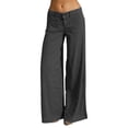 thumbnail image 1 of FYDUU Women's Casual Pants Women Wide Leg Pants Low Waisted Work Trousers Multi Pocket Autumn Winter Trousers Cargo Pants Casual Work Pants, 1 of 6
