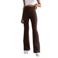 thumbnail image 1 of FYDUU Women's Corduroy Flare Pants High Waisted Elastic Waist Bell Bottom Trousers Retro Fashion Fall Winter Long Pants Trousers Fall Fashion Pants, 1 of 5