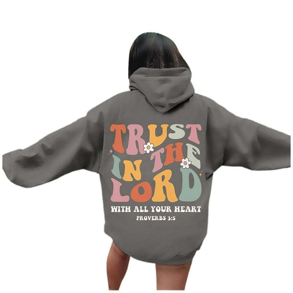 FYDUU Women's Hoodies Casual Letter Print Quarter Zip Sweatshirt Long Sleeve Pullover Loose Fit Hoodie Streetwear Fashion Y2K Hooded Jackets Grey