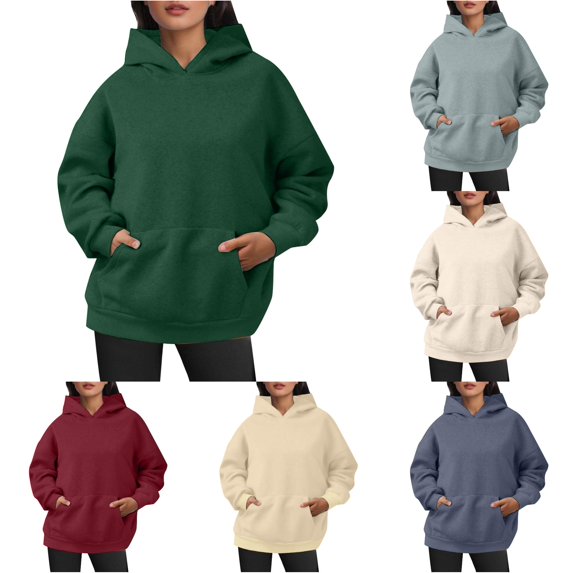 FYDUU Women's Hoodies Oversized Sweatshirt Comfort Pullover Casual Hoodies Trendy Hooded Sweatshirts with Pockets for Fall Winter