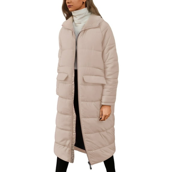 FYDUU Women's Winter Coat Fashion Hooded Long Sleeve Mid Length Slim Fit Quilted Puffer Jackets Warm Casual Outwear Daily Wear Holiday Women Winter Coats