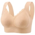 thumbnail image 1 of FYDUU Women's Wireless Bra Women Casual Thin Breathable Top Bra Underwear Without Steel Ring Gathering Breathable Bras, 1 of 8