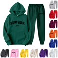 thumbnail image 1 of FYDUU Womens 2 Piece Sweatsuit Set Letter Print Hoodie Sweatshirts and Sweatpants Set 2Pcs Casual Tracksuit Jogger Sets Fall Outfits, 1 of 4