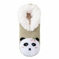 thumbnail image 1 of FYDUU Womens Casual Crew Socks Christmas Lined Fuzzy Slipper Socks Non Fuzzy Plush Home Slippers Cozy Indoor Winter Booties Warm Comfort, 1 of 3