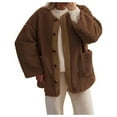thumbnail image 1 of FYDUU Womens Fleece Jacket Women's 2025 Winter Coats Long Sleeve Button Up Fuzzy Fleece Jackets Casual Outerwear With Pockets Trendy Streetwear, 1 of 9