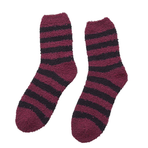 FYDUU Womens Fuzzy Socks Fuzzy Socks Warm Winter Slipper Fluffy Sleep Home Fleece Soft Socks Cozy Comfy Striped Socks For Mens Womens