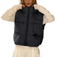 thumbnail image 1 of FYDUU Womens Puffer Vest Sleeveless Hooded Puffy Vests Lightweight Quilted Vest Casual Cropped Sleeveless Jackets Autumn Winter Warm Coat Casual Down Jackets, 1 of 4