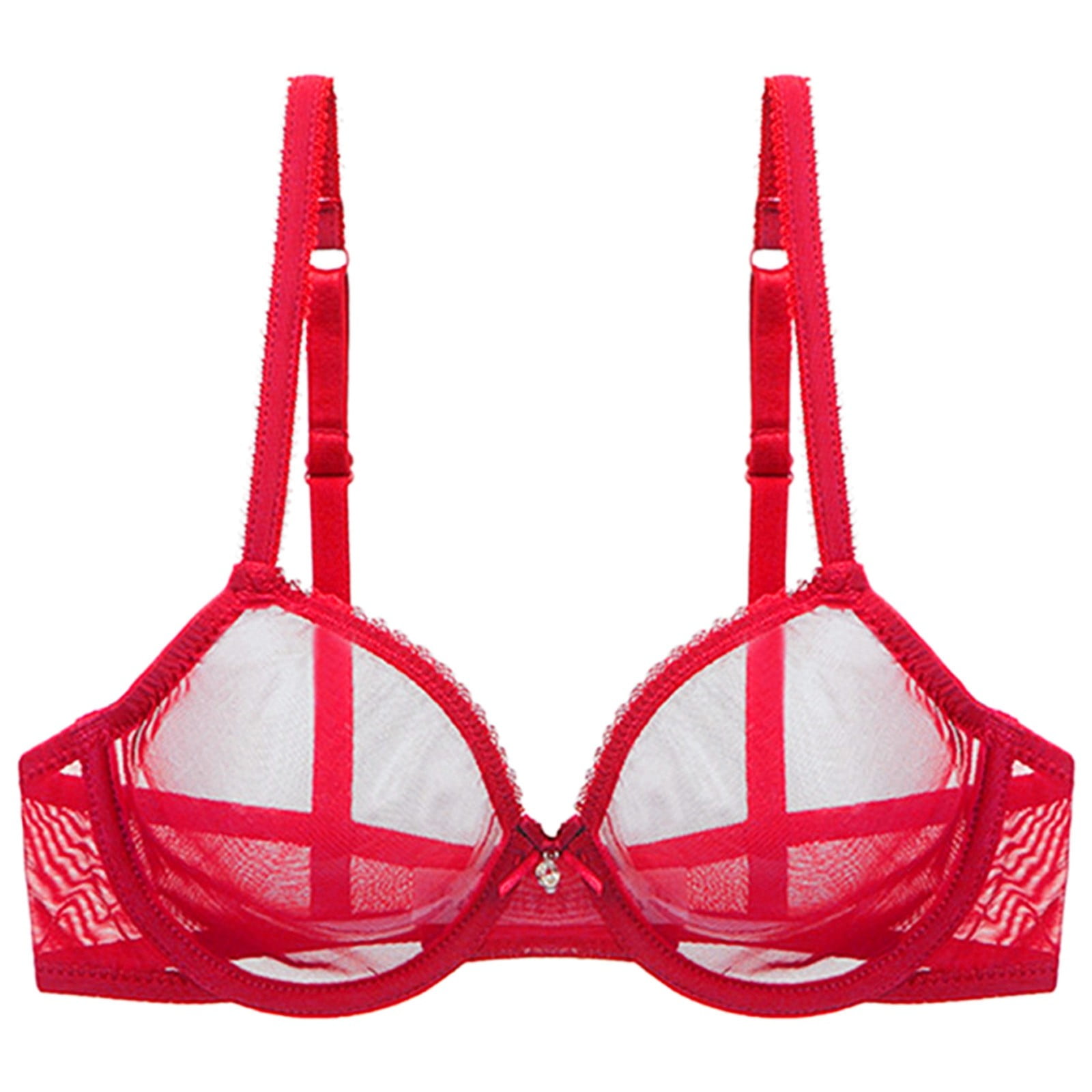 FYDUU Womens Push Up Bras Fully See Through Women's Underwear Mesh Bra ...
