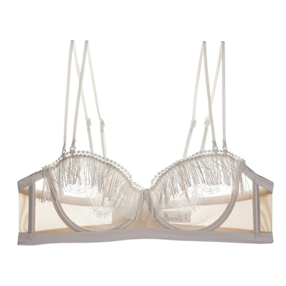 FYDUU Womens Seamless Bra Women's Sexy Lace Bra Demi Sheer Mesh Bras See Through Bralette Unlined Underwire Embroidered Full Coverage Bras