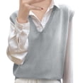 thumbnail image 1 of FYDUU Womens Sweaters Fall Fashion Knit Sweater Vest Autumn Winter Sleeveless Pullover Loose Oversized Cardigan For Layering With Shirts Blouses Casual Pullover Tops, 1 of 3