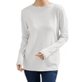 thumbnail image 1 of FYDUU Womens Winter Fall Sweaters Knit Pullover Sweater Casual Loose Fit Ribbed Long Sleeve Knit Top Soft Comfortable Round Neck Basic Tunic Tops Soft Knit Sweaters, 1 of 4