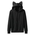 thumbnail image 1 of FYDUU Womens's Hoodies Pullover Autumn/Winter Cat Ear Couple Solid Color Hooded Sweatshirt Long Sleeve Ladies Hoodie Tops Fashion Hoodies For Men, 1 of 7