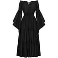 thumbnail image 1 of FYEGRE 2024 Halloween Gothic Style Retro One Shoulder Sleeves and Waist for Themed Events Black L, 1 of 5