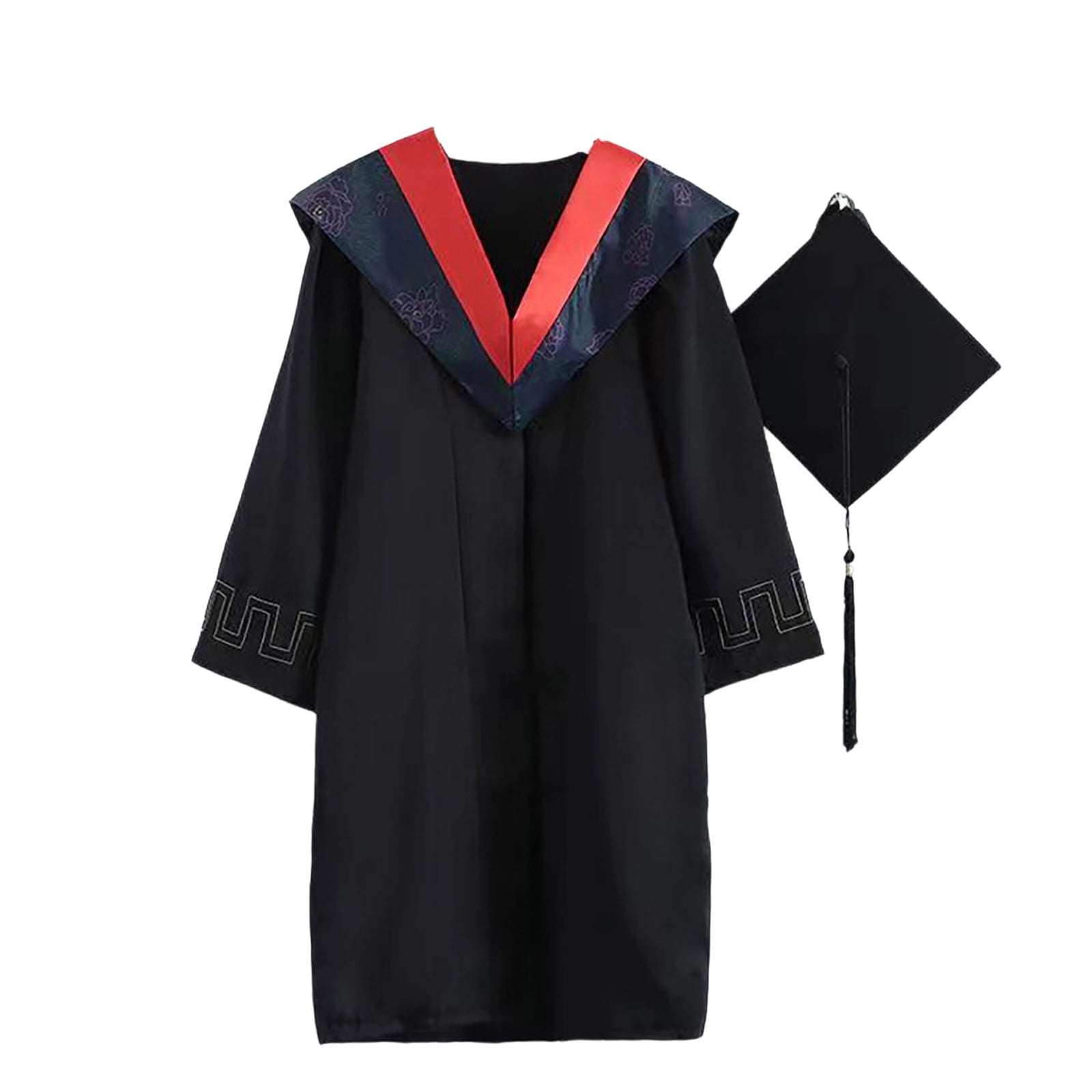 Commencement Robe FYEGRE Academic Graduation Robe with Mortarboard Cap, Formal Graduation ...