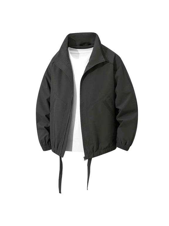 Autumn Winter Men's British Style Outerwear Coat Classic Large Size Outdoor Fashion Punching Jacket For Gentlemen Dark Gray XXXL