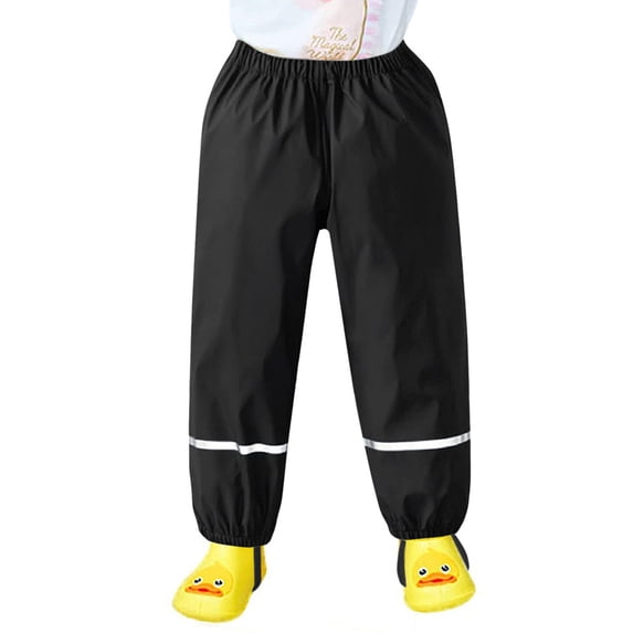 FYEGRE Baby Boys Girls Winter Warm Winter Trousers Padded Snow Trousers with Elastic Waistband Trousers Dungarees Down Trousers Sports Trousers Ski Trousers Black L