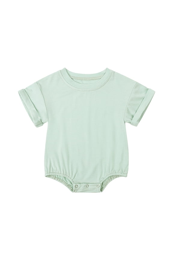 Baby Girl Bodysuits Soft Short Sleeve Romper Playwear Outfits for Toddler Daily Casual Summer Wear Comfortable 6 to 24 Months Green 6-12 Months