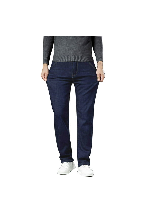 Baggy Bootcut Jeans Men Skater Jeans Low Rise Baggy Straight Leg Casual Stretch Loose Fit Denim Pants Comfortable Streetwear Fashion Blue 36