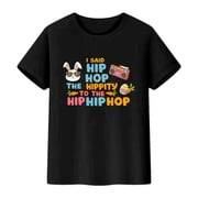 FYEGRE Boys Easter Shirt for Toddler Girls Kids Easter T-Shirts Tops Funny Bunny Graphic Tee Short Sleeve Girls Boys Easter Outfit Clothes Black7 2-3 Years