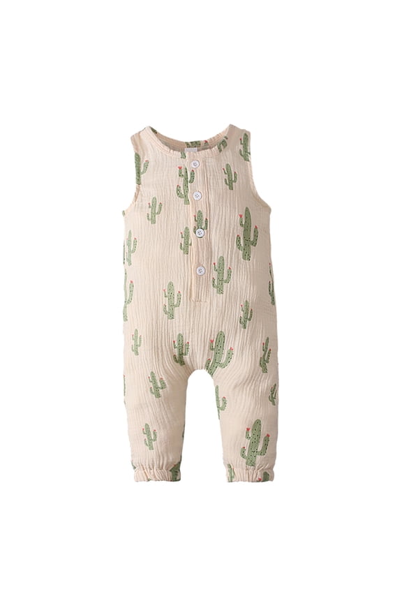 Boys Sleeveless Romper Play Jumpsuit Clothing Outfits Cartoon Printed Pajamas for Kids Green 3 Months