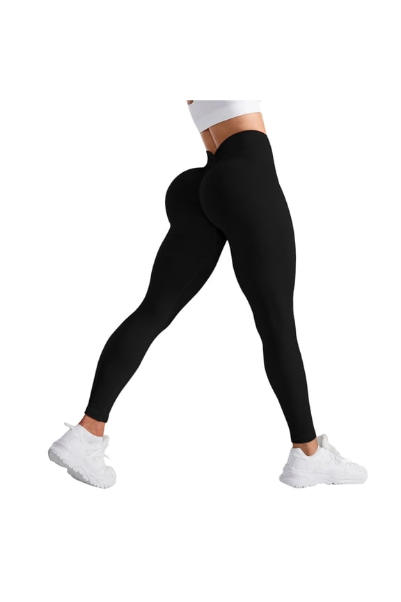 Lifting Leggings for Women Booty High Waisted Workout Yoga Pants Scrunch Gym Seamless Booty Tight Black S